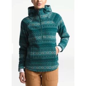 North Face Teal Fleece Hooded Pullover